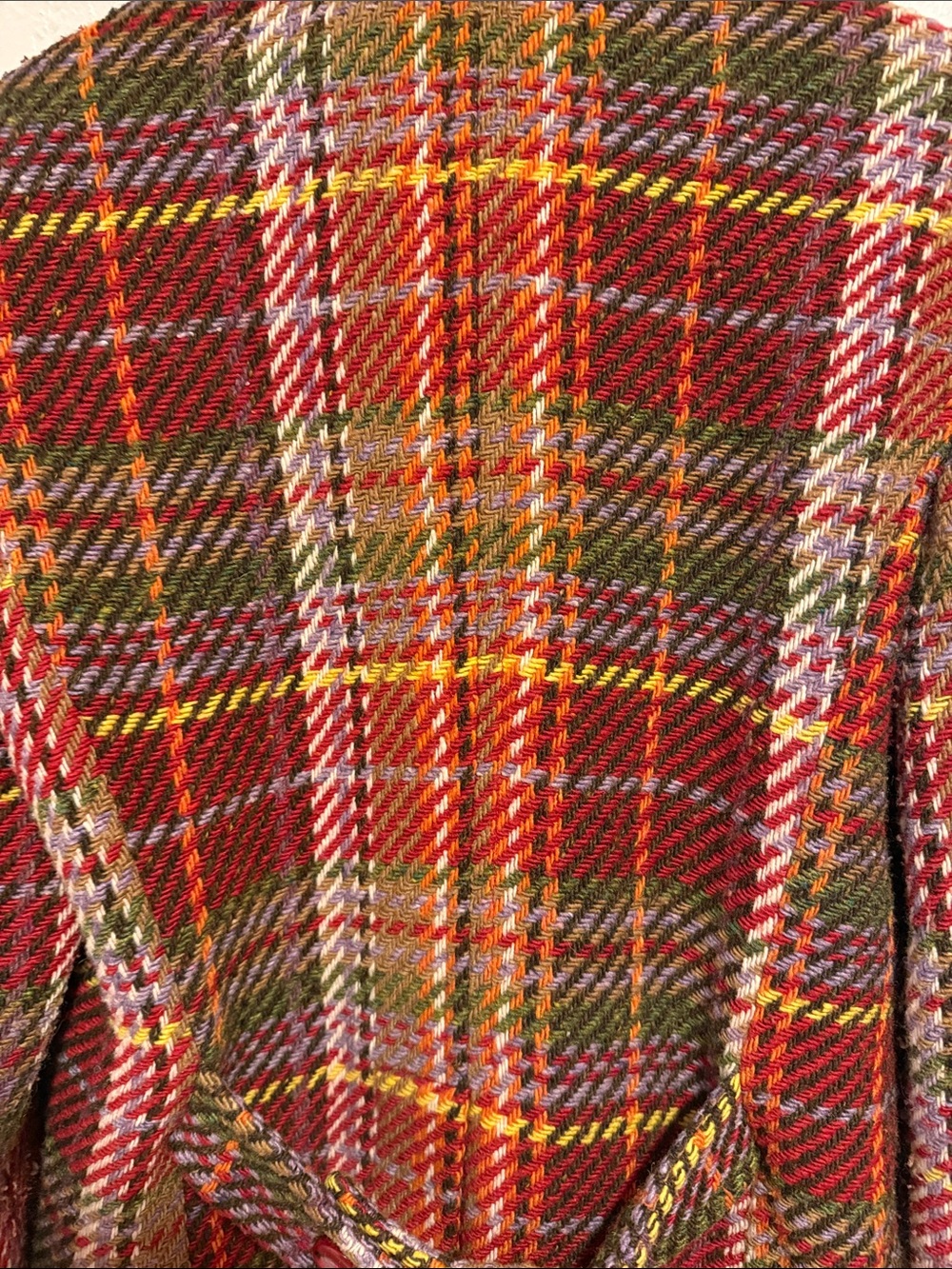 Mixit Red Multi Plaid Double-Breasted Pea Coat - Picture 4 of 5